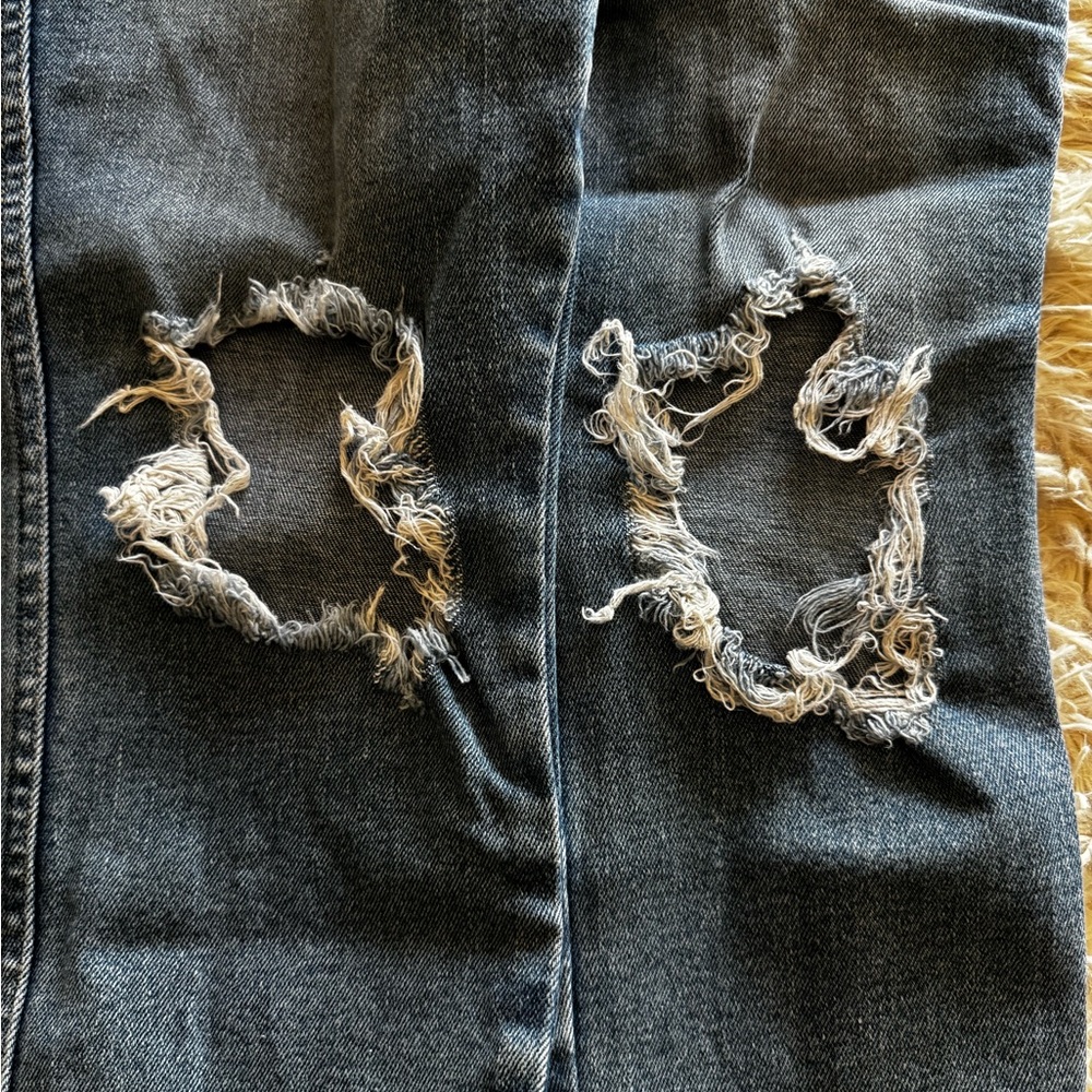 Distressed Blue Women's Jeans - Picture 2 of 4